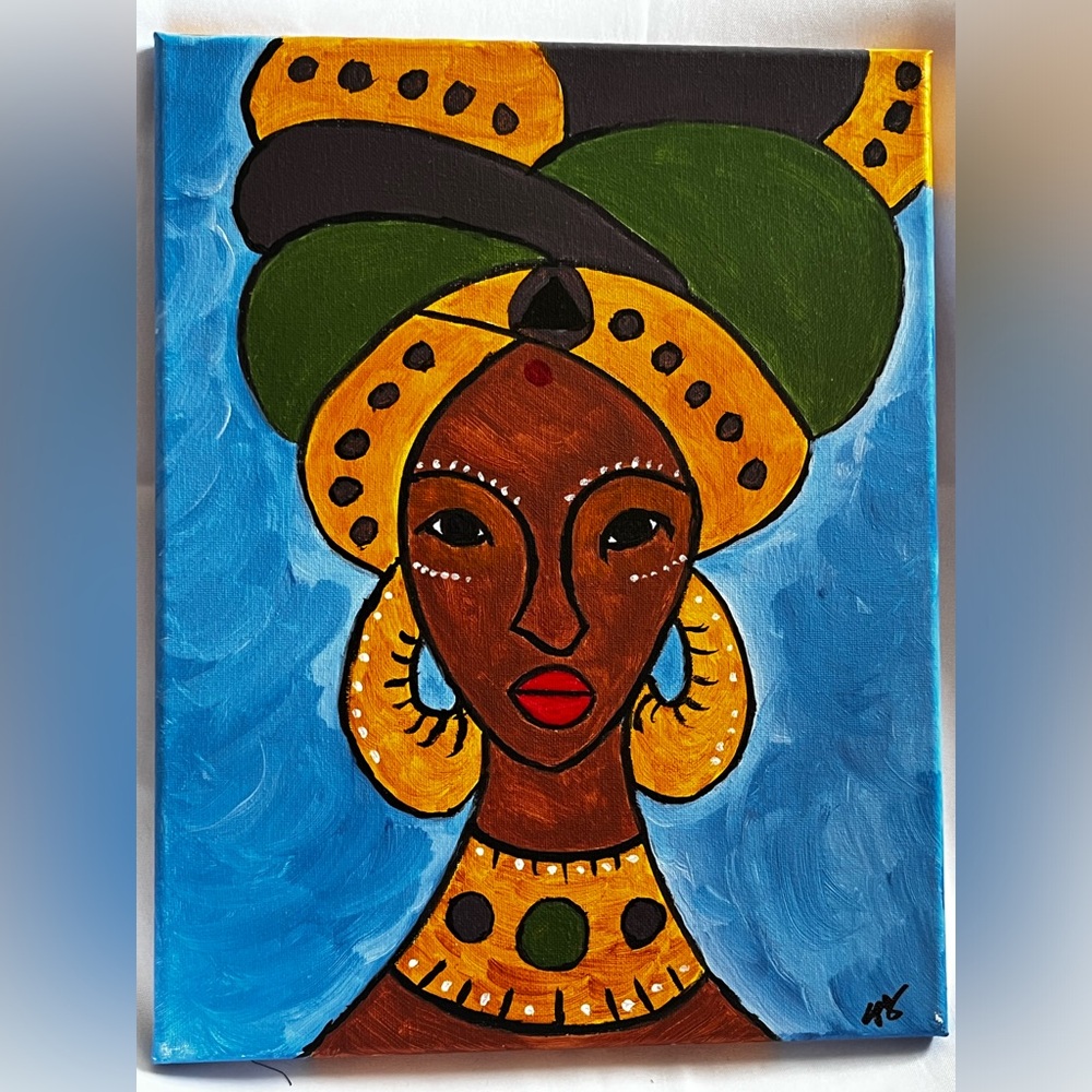 “African Queen”, Hand Painted Wall Art.
